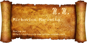 Mirkovics Marietta névjegykártya